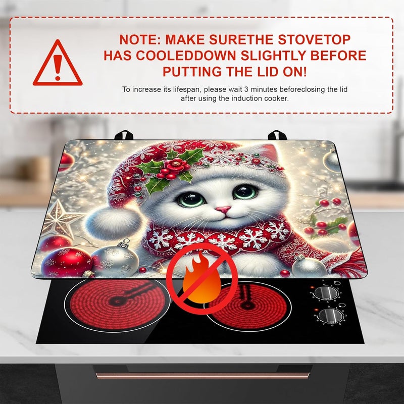 BVBOX Stove Top Cover Retro Flower Gas Stove Top Cover for Home Decoration Kitchen Pad Non-Stick Washable Cooktop Covers Countertop Protector Keep Stove Clean 28"x20" (Cat) - Image 3